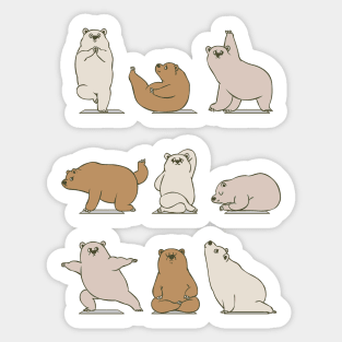 Bear Yoga Sticker